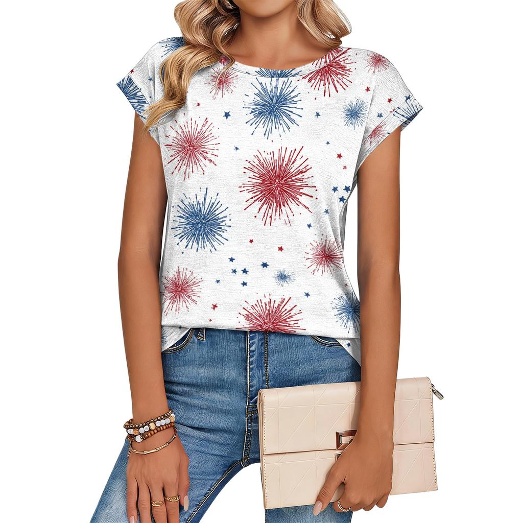 Dammode Casual Retrotryckt T-shirt med Lös Passform