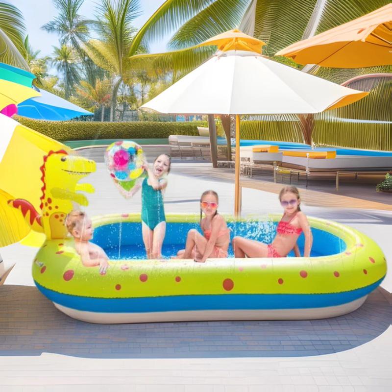 Dinosaur Spray Pool: Inflatable Kids  Party Water Play & Ball Pit