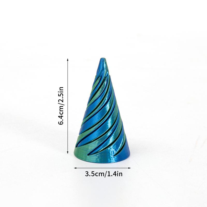 3d Printed Toys Desk Accessories Three-dimensional Pyramid Printed Spiral Cone Helix Screw Rotating Stress Relieving Spiral Cone