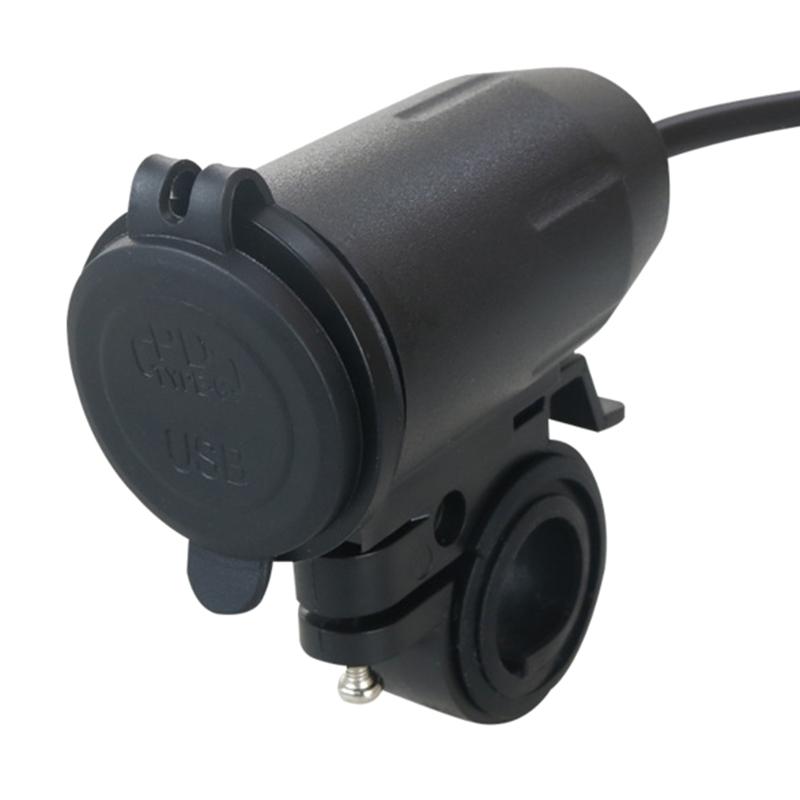 PD QC3.0 Doppel-USB-Ladebuchse Steckdose Netzteil mit wasserdichter staubdichter Abdeckung für 12/24V Auto Motorrad Boot ATV