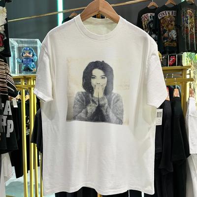 1993 Bjork Debut Grail Seltenes gewaschenes weißes T-Shirt Herren Größe L Unisex T-Shirt
