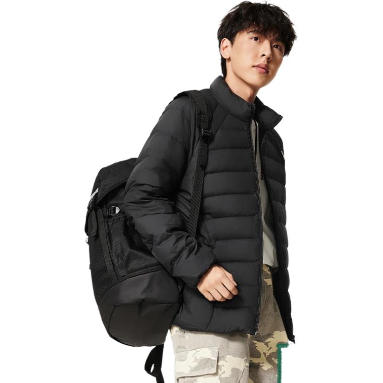 Li-Ning Basketball Series Bad5 3D Stand Collar Logo Stitching Zipper Down Jacket Men Outerwear AYMV131-4
