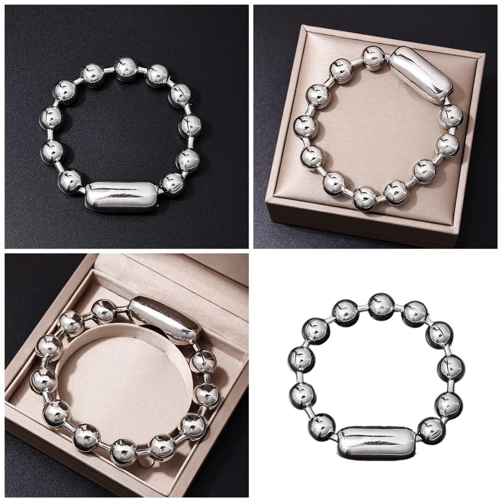 Fashionable Hip Hop Style Beads Bracelet for Men Christmas Valentine Gift Vintage Bead Ball Bracelet