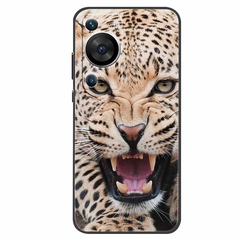 For Huawei P60 Pro Case Animals Protector Soft Silicone Phone Back Cover Cases for Huawei P60 Pro Coque Shockproof Wolf New Capa