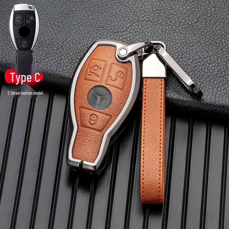Compatible with Mercedes-Benz GLA, GLC, V-Class, A-Class, and C-Class 2018-2019 Models, This Two/three-button Full-cover Metal Key Case.