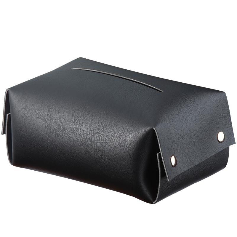 J Nordic style simple modern design living room central table Napkin Holder hand made leather tissue box  Paper Case storage box