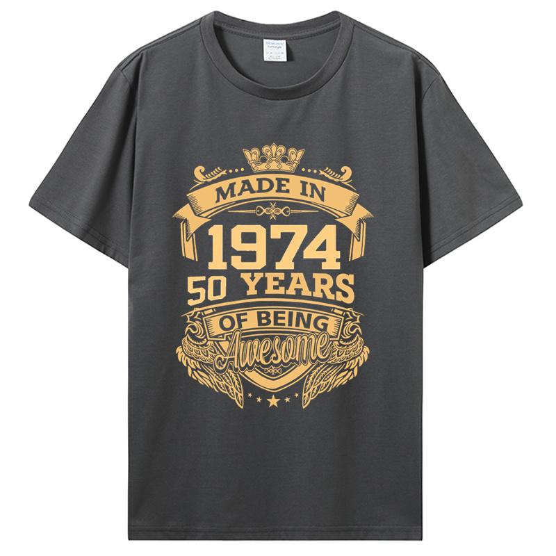 Staré Vintage 1974 Narozeninové Pánské Dámské Tričko Manželka Manžel Dárky k Narozeninám Nápisy Citát Grafické Oblečení Oversized Tričko