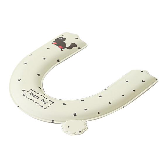 

Самоклеящаяся многоразовая моющаяся мягкая тонкая дышащая нескользящая накладка на сиденье унитаза с рисунком мультяшного кота для удлиненных круглых квадратных сидений летний туалет зелёный