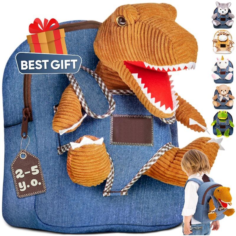 

Children s school bag denim dinosaur backpack removable primary school kindergarten cute cartoon backpack