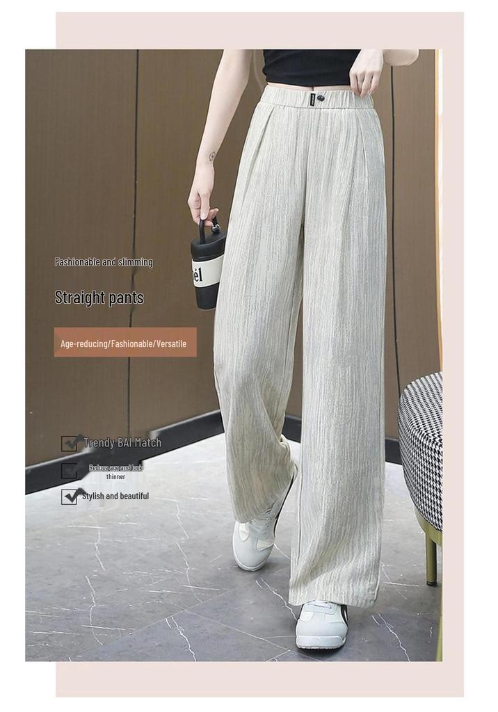 Stylish Women's High-Waisted Wide-Leg Pants - Summer Thin & Comfortable