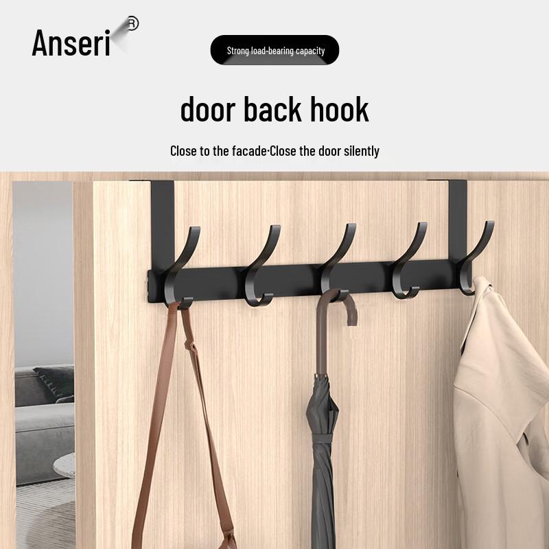 Ansaierui Black Space Aluminum Over-the-Door Wall Hooks