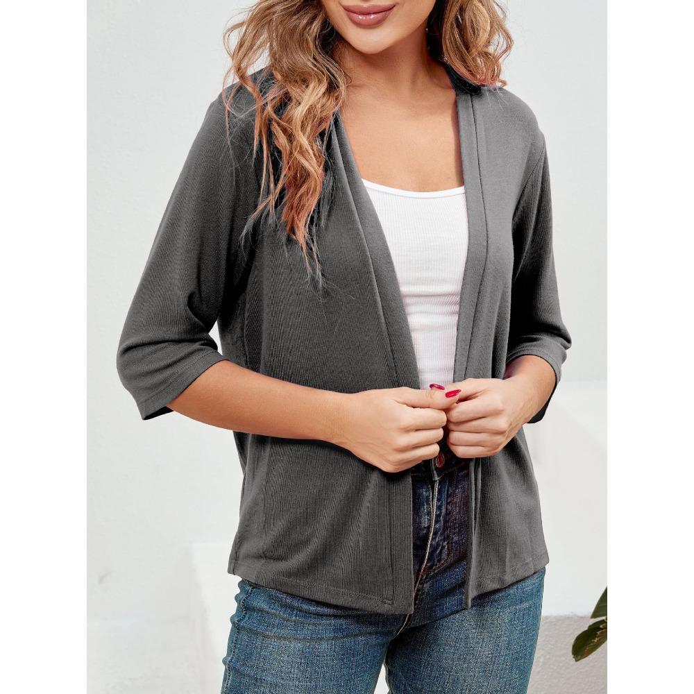 A New Elegant Summer Outerwear Sun-protective Top with Three-quarter Sleeves and A Knitted Cardigan