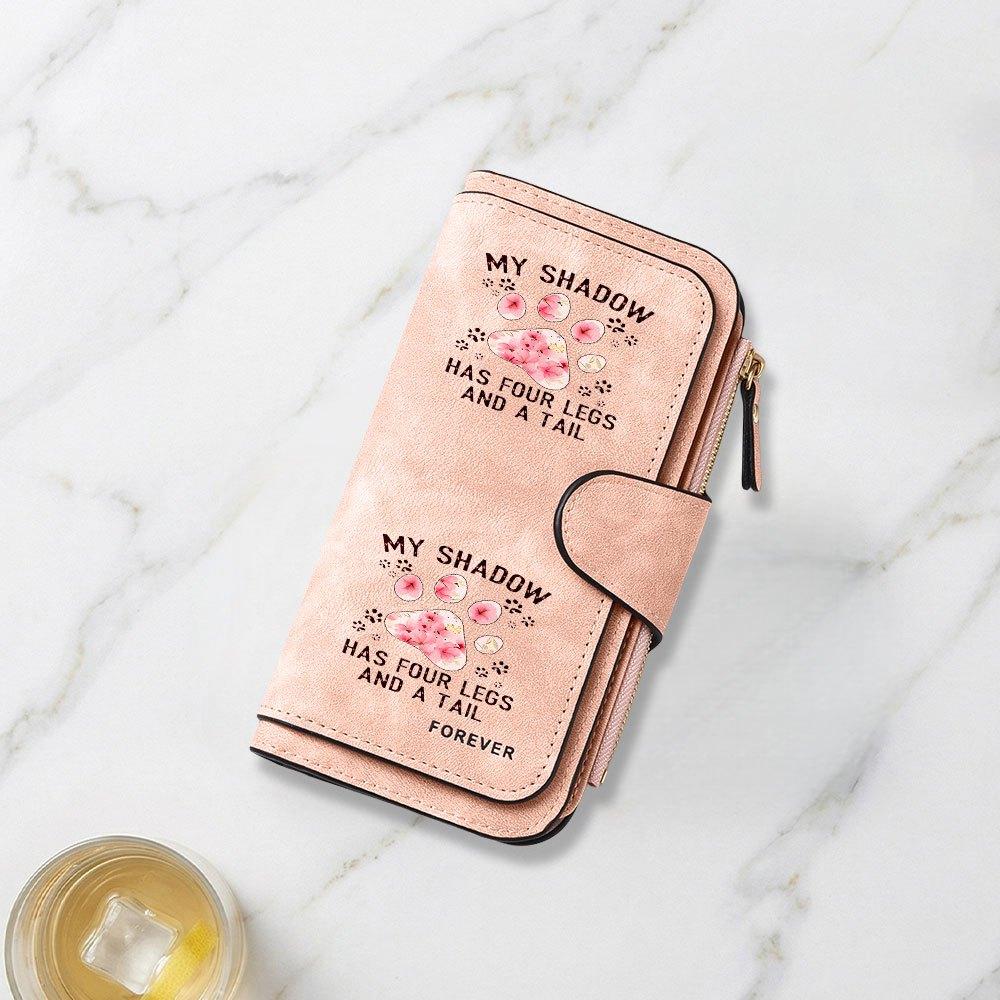 Floral and Paw Print Long Wallet, Multifunctional Portable Coin Purse with Clasp, Suitable for Daily Commuting, Large-capacity Clutch Bag, Fun