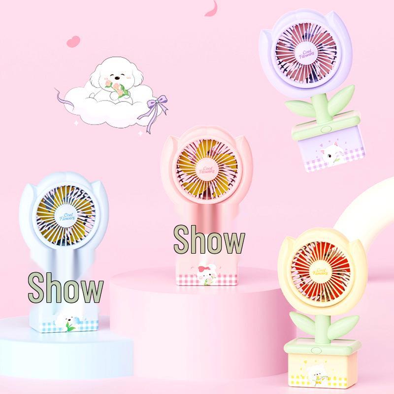 

Mini USB Rechargeable Flower Fan - Children s Gift, Strong Wind, Handheld/Deskop Use Cartoon Bestseller Fan