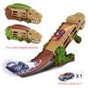 Dinosaur Transport Truck with Foldable Sliding Race Track, Toy for Children, Transformable T-Rex Tricycle,