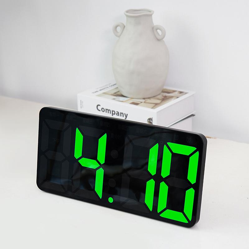 Acrylic Digital Alarm Clock Time Date Temperature Display Countdown Clock Remote Control Wall Clock 12/24H Electronic LED Clocks