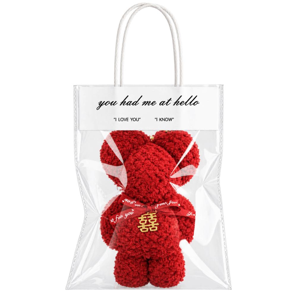 Pineapple Pattern Small Bear Gift Red Wedding Supplies Pineapple Towel Valentine's Day