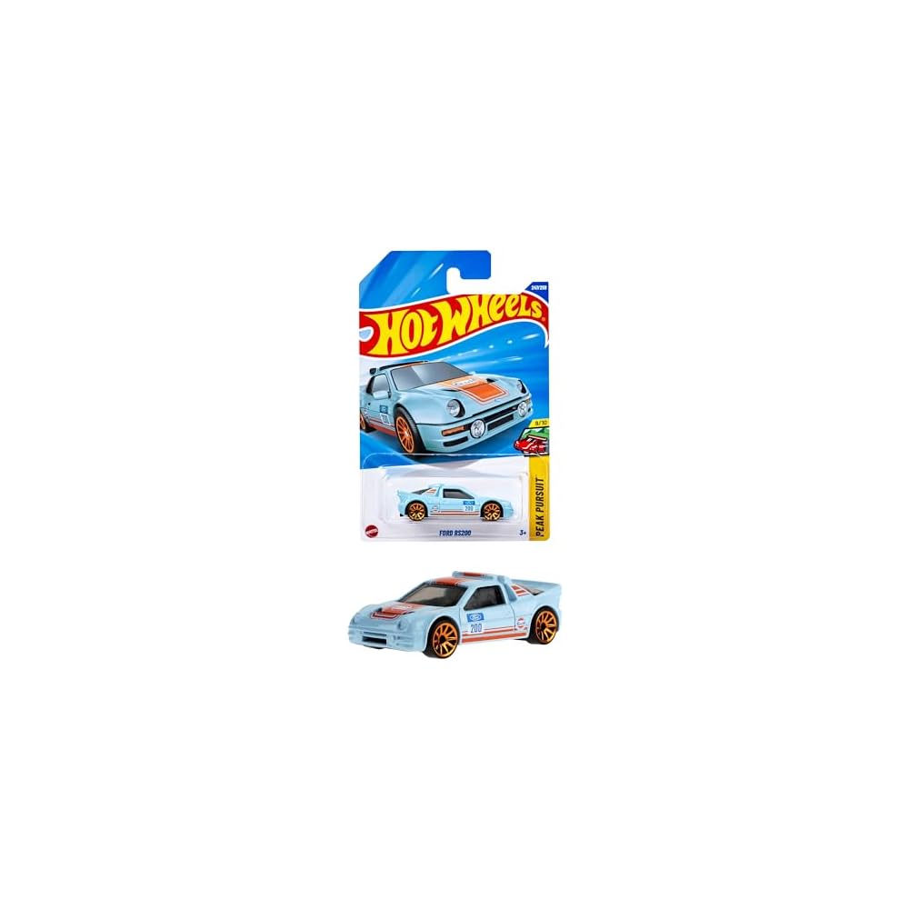 

Hot Wheels Basic Car Ford RS200 Toy Vehicle Diecast Miniature Blue 3 Years and Up