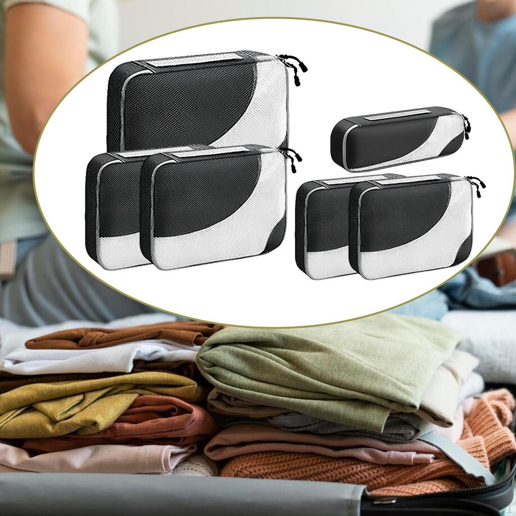 6 Pieces Clothes Shoes Cosmetics Storage Bags, Packing Cubes, Luggage Bags Set for Coats