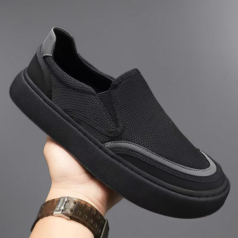 Shoes men's summer new men's mesh breathable one-pedal board shoes simple trend Korean version of casual sports shoes