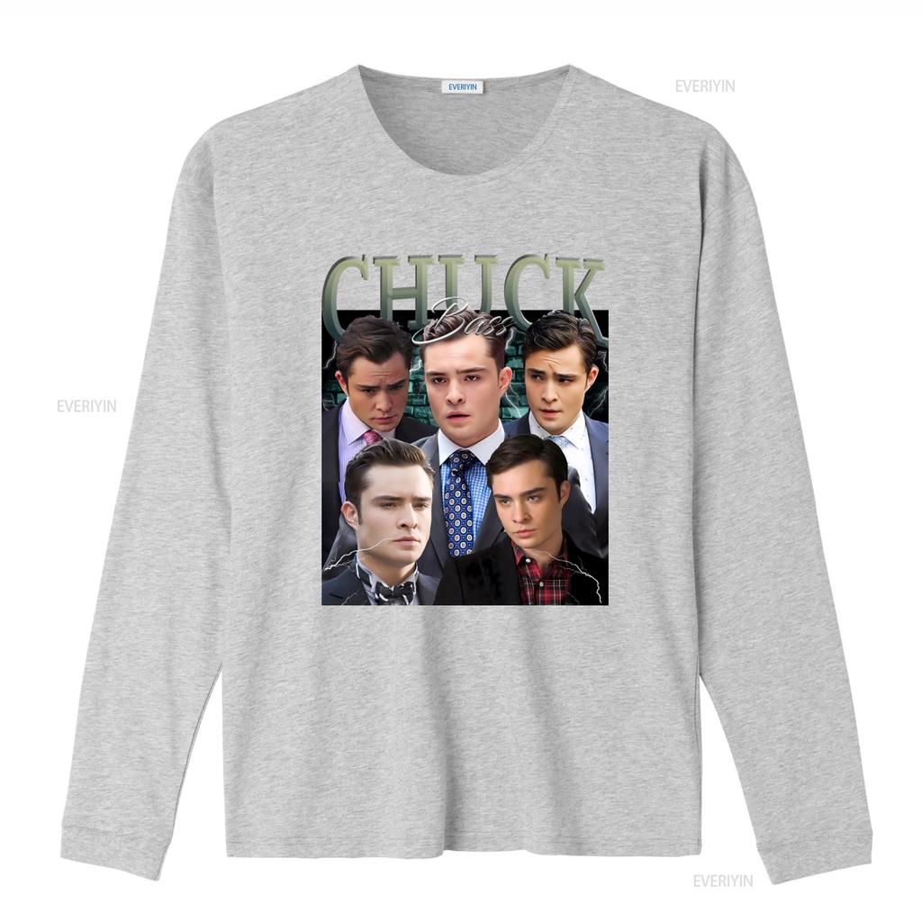T-shirt Retro Bootleg Chuck Bass per Donna e Uomo vintage Lavata moda Top Unisex Per l'Uso Quotidiano Traspirante Versatile