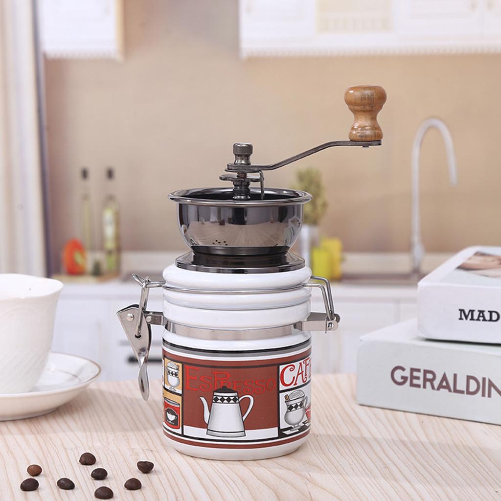 Antike Kaffeebohnenmühle aus Holz Tragbares manuelles Design Kaffeebohnenmühle zur einfachen Verwendung in Küche oder beim Camping