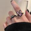 Weird Black Little Cat Opening Ring Women's Exclusive Style Ring for The Index Finger, An Elegant Decorative Finger Ring