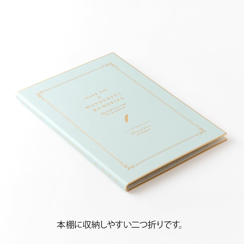 Midori Colored Message A4 with Light 33293006 Board, Size, Stickers, Bi-fold, Book-style, Blue,