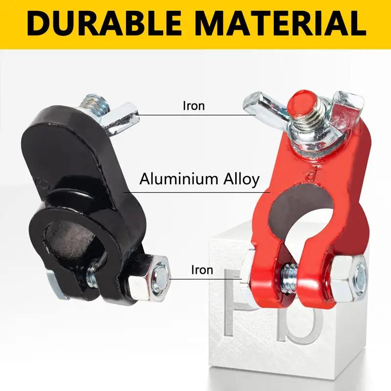 2Pcs Car Battery Terminal Cables Connectors Car Bornes Main Cable Top Post Clamp12V 24V Terminal Screw Connection for Car Truck