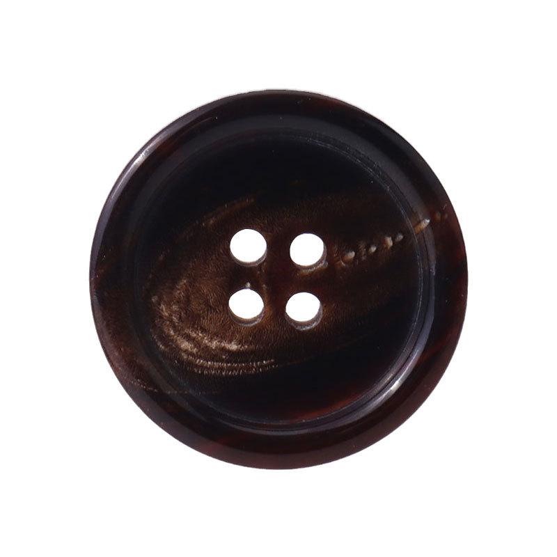 5 Stück Hornknöpfe mit runden Kanten Vierloch Anzugkleidknopf Wollmantel Trenchcoatknopf Hemd Cardigan Pulloverknöpfe