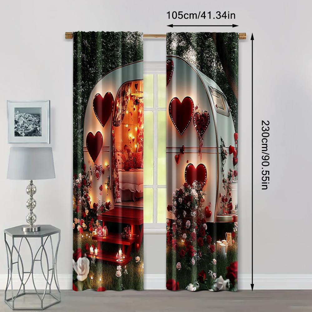 2 st, Fönsterdraperier happy valentine's day bakgrunder för fotografering röd och vit rosbakgrund touringbilsbakgrunder