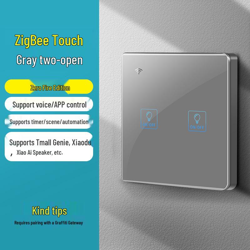 Zhengshang C4 ZigBee Graffiti Smart Switch, EU Standard, Voice-Activated, Compatible with Alexa & Google.