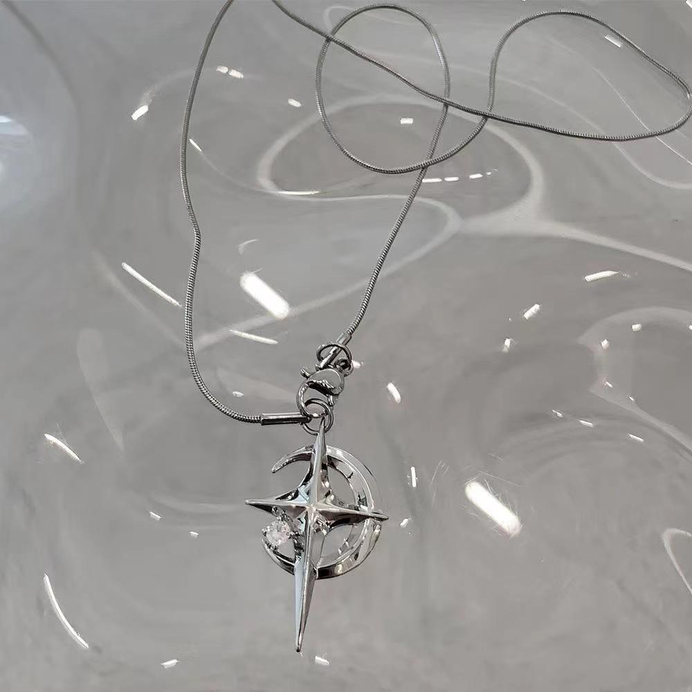 Hiphop Punk Long Chain Cross Necklace for Women Men Punk Double Layer Splicing Chain Necklace Charm Trend Neck Jewelry Halloween