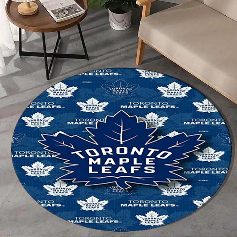 1PC Toronto Leafs Logo Round Rug, Non-slip Chair Mat, Home Decor, Circle Carpet Perfect for Office, Bedroom, Living Room,Christmas gift