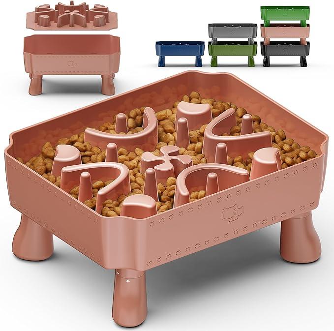 Cuenco para Perro de Alimentación Lenta 2 en 1 - Laberinto Antiahogo, 2-6 Tazas para Perros Pequeños/Medianos