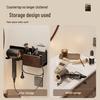 Walnut Hair Dryer & Makeup Brush Organizer, No-Drill Wall Mount
