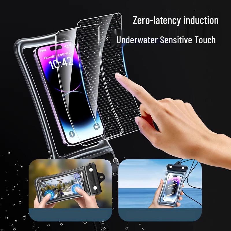 Waterproof Touchscreen Phone Pouch with Lanyard for Swimming, Diving, and Cycling