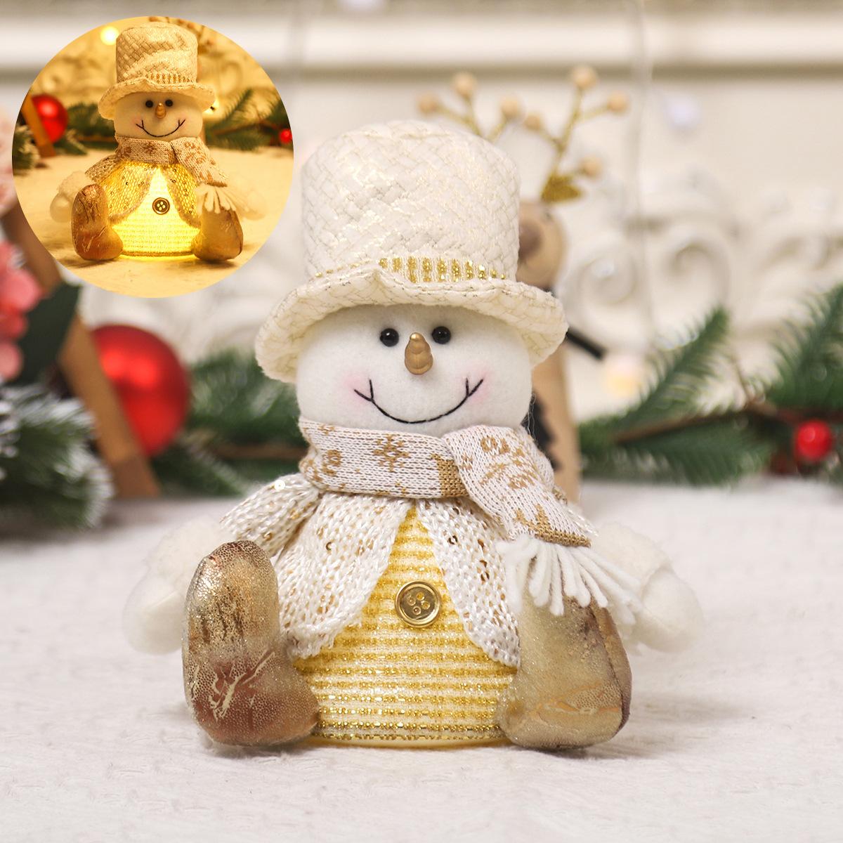 

Новые рождественские украшения с подсветкой, фигурка Санта-Клауса, украшения с оленями, снеговиком, куклы, украшение для дома, праздничные принадлежности