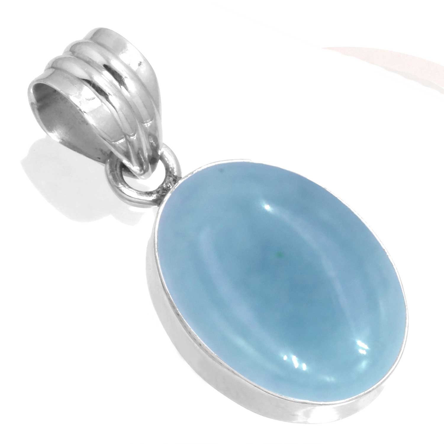 

925 Sterling Silver Pendant Women Gemstone Handmade Jewelry Thanksgiving Gift Amazonite Angelite Blue Opal Botswana Agate Mohave Azurite Chrysocolla