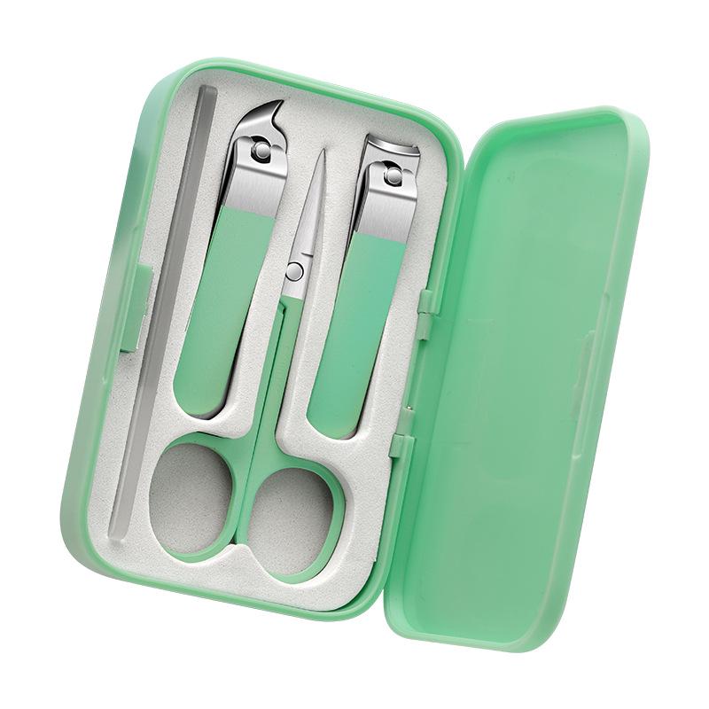 Portable High-End Manicure Set: 4-Piece Nail Clippers & Care Tools