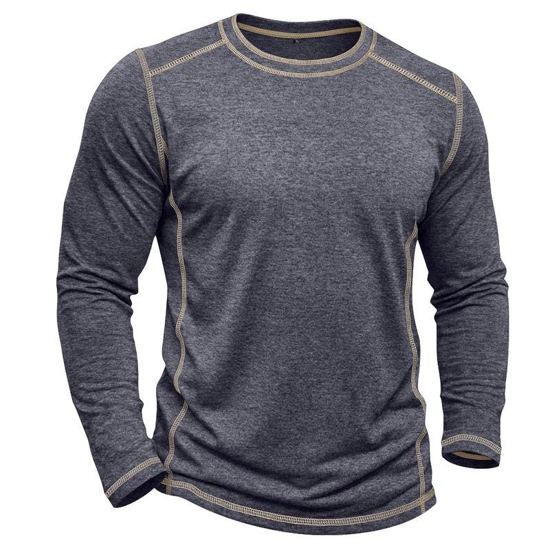 Men's Retro Long Sleeve T-Shirt Casual Soft Basic Tee for Daily Streetwear Outdoor Breathable Spring Autumn Tops