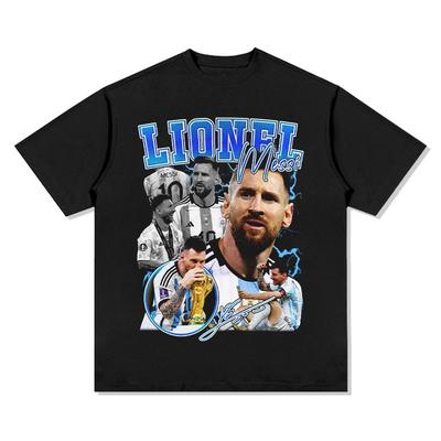 Lionel Messi Voetbal T-shirt Voor Mannen Vrouwen Oversized Puur Katoen Korte Mouw Cool Sportkleding Top Voor Straatstijl Dagelijkse Kleding