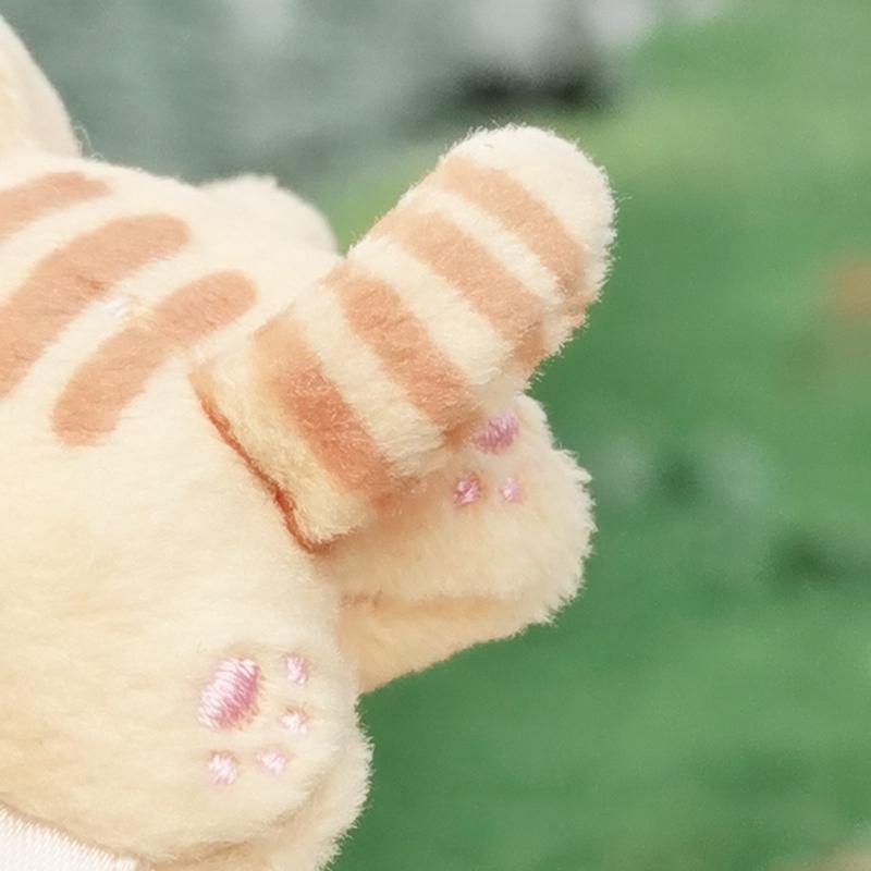 8cm Japanese Popular Cute Keyring Cute Yellow Bread Cat Toast Plush Pendant Keychain