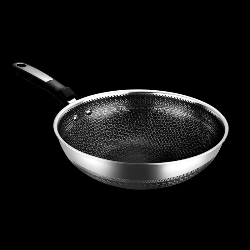 Hanle 316 Stainless Steel Honeycomb Stir-fry Pan