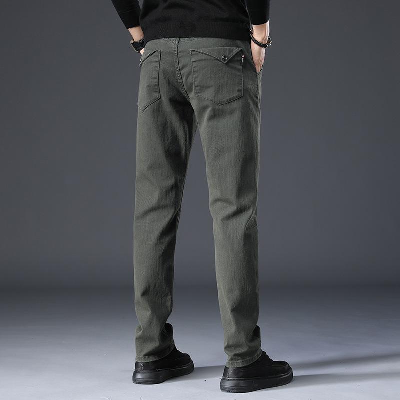 New Autumn And Winter Styles With Plush And Thickened/Regular Men'S Elastic Loose Straight Tube Versatile Casual Pants For External Wear