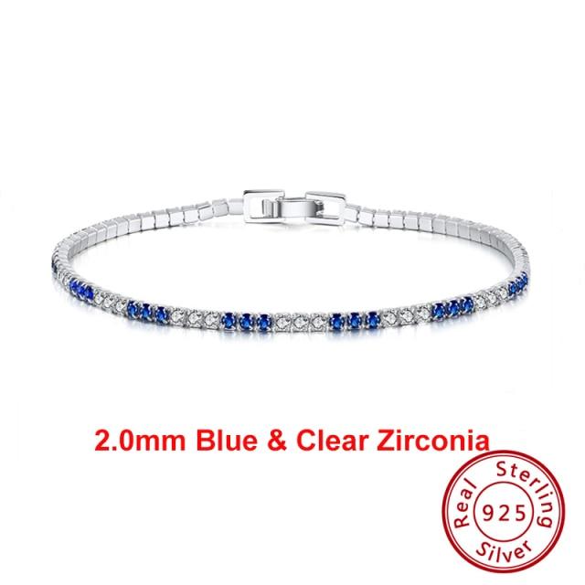 

Подлинный теннисный браслет из стерлингового серебра 925 пробы с прозрачным кубическим цирконием, серебряный браслет для девочек, праздничная бижутерия, цепочка на руку Sb61 20cm