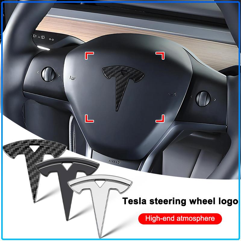 1Pcs Car Steering Wheel Decoration Sticker Badge Auto Styling For Tesla Model 3 2022 Y X S Cc3 Cybertruck 2021 Y Juguete Roadster Coil 4