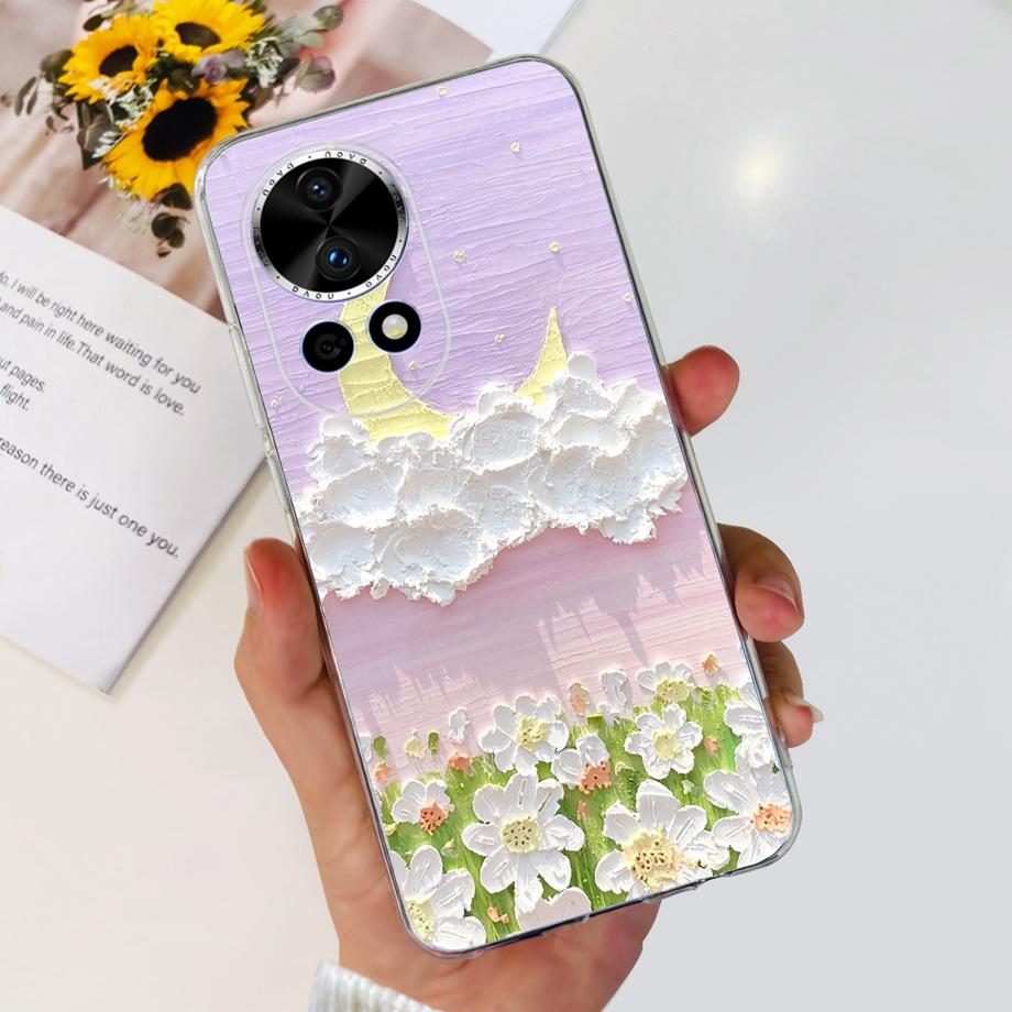For Huawei Nova 12 Pro Nova12 Lite Nova 11i Case Transparent Soft Slim TPU Silicone Cover Bumper Nova12 Nova11i Astronaut Flower