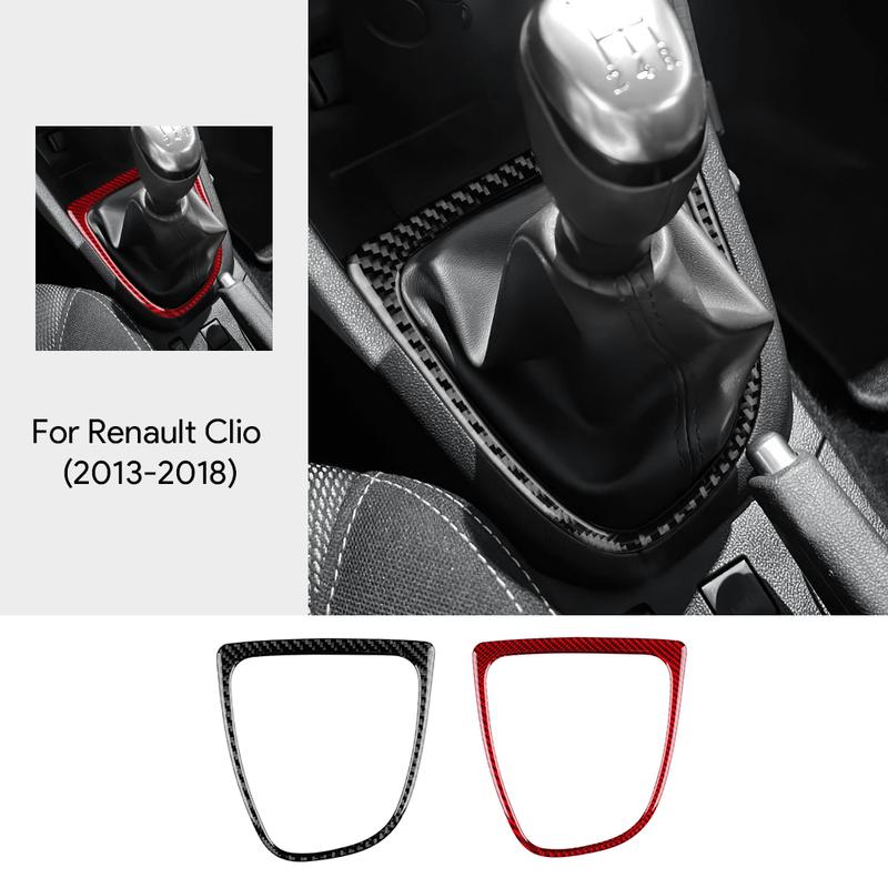 Car Styling Gearshift Frame Carbon Fiber Decoration Sticker Trim For Renault Clio 2013-2018 Decorative Trim Strips Interior Part