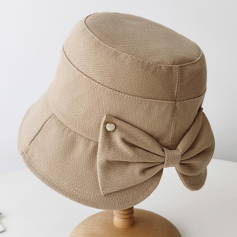 

Весенне-осенняя тонкая складная шляпа-ведро женская маленькая шляпа-панама с бантом повседневная дорожная шляпа от солнца детская модная Adult average size хаки